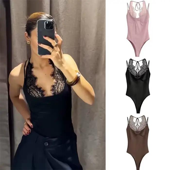 2026 Body moulant rose sexy pour femme