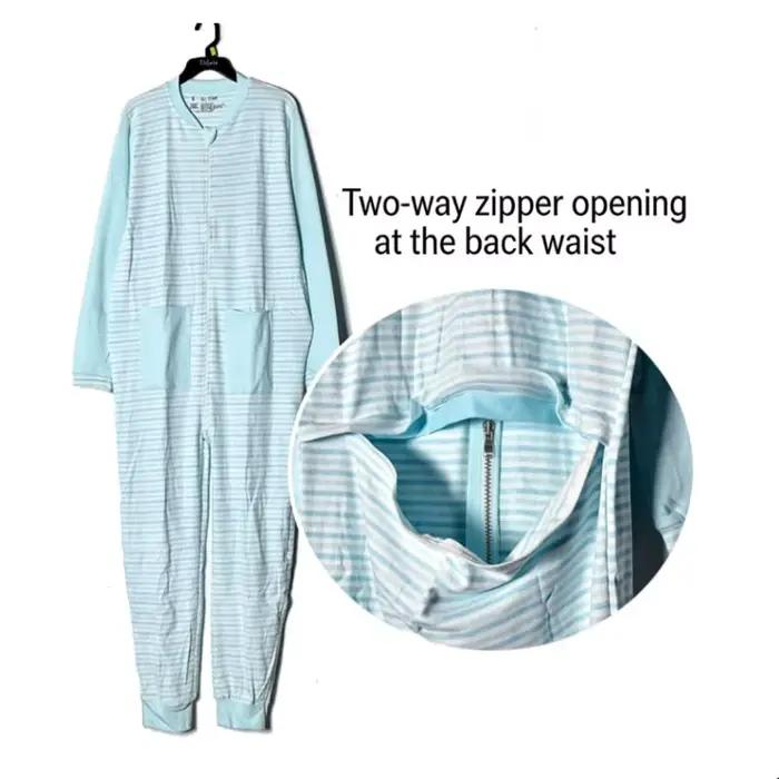 Combinaisons en coton pour adultes ABDL, pyjamas à manches longues, taille plus, fermeture éclair, confortables, respirantes, combinaisons amples pour couples