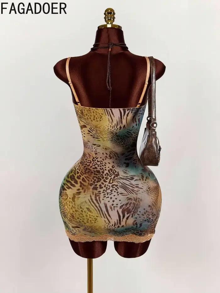 FAGADOER Robes moulantes sexy à imprimé floral et patchwork pour femmes