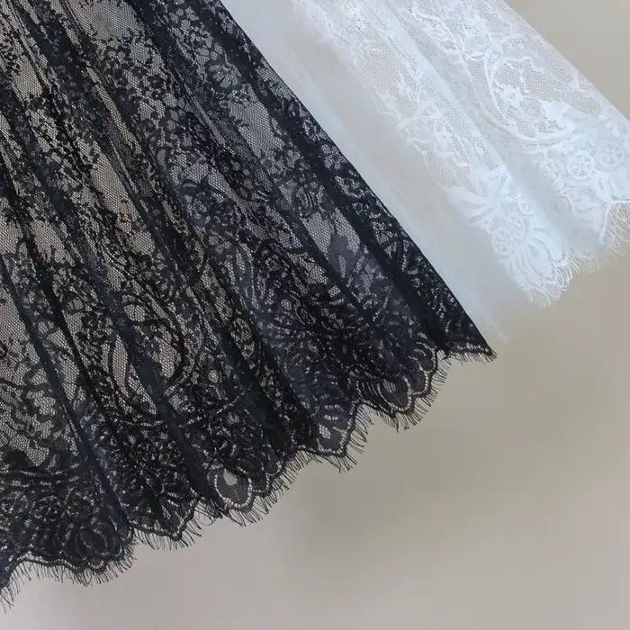 Jupe en dentelle REGRTEDARLING féminine et décontractée pour les femmes, style crayon, polyester tricoté, blanc ou noir, idéale pour les soirées estivales et les journées de travail