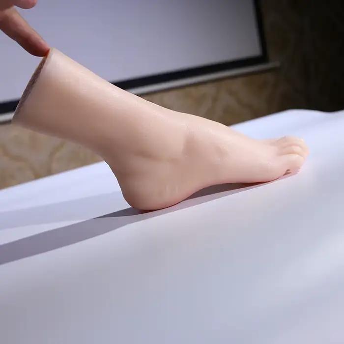 Modèle de pied féminin grandeur nature en TPE, mannequin en silicone ultra-réaliste pour accessoires de photographie, modèle d'esquisse artistique et présentation