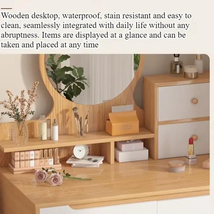 Commode de chambre à coucher pour fille, coiffeuse de célébrité d'Internet, petite chambre à coucher, chambre à coucher moderne, luxe léger, armoire de rangement intégrée