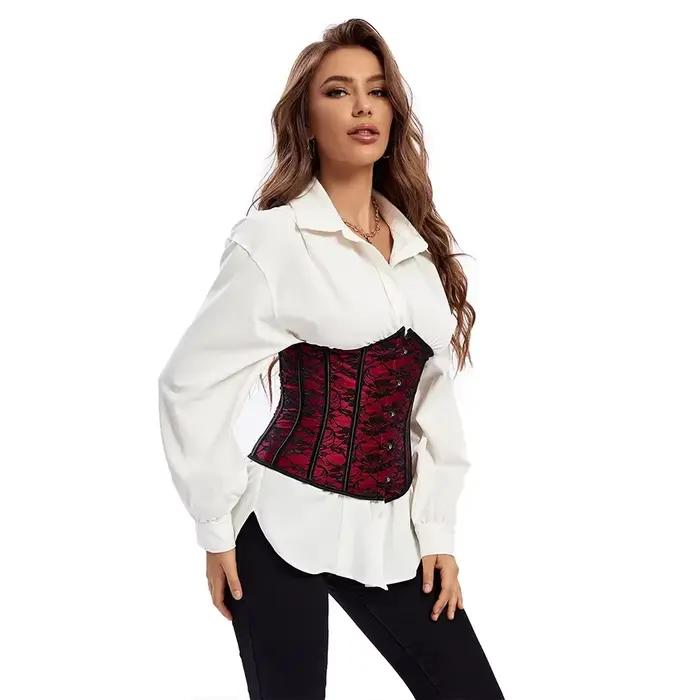 Corset sous le buste en dentelle florale pour femme