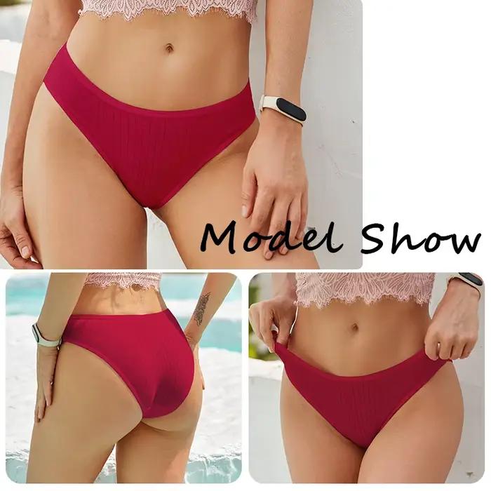 4 pièces/ensemble femmes coton culottes Sexy doux rayé caleçon 12 couleur unie slips femme confortable Stretch Lingerie M-XL