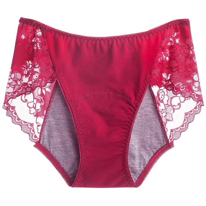 Culottes menstruelles mi-hautes en dentelle