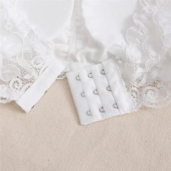 Haut court en dentelle florale sans bretelles pour femmes, soutien-gorge rembourré, bustier tubulaire, fermeture au dos, lingerie sexy pour occasions spéciales