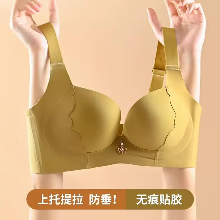 Soutien-gorge sans couture pour femmes, grande taille, brassière sans fil, légèrement doublé, couverture complète, bonnet C D E, sexy, solide, rembourré, basique