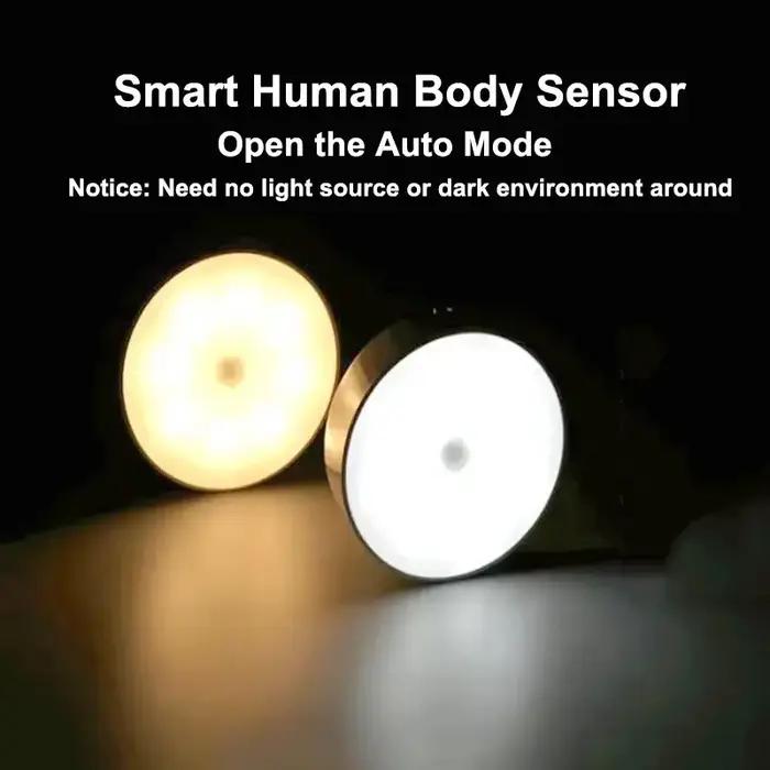 LED capteur de corps humain intelligent veilleuses éclairage automatique d'urgence USB charge sans fil aspiration magnétique LED lumières d'armoire