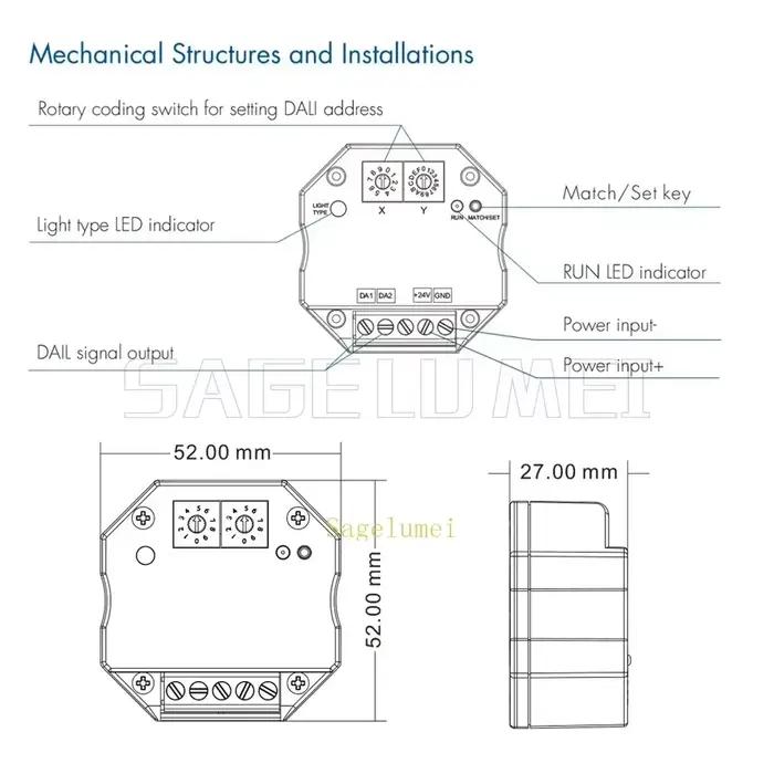 DALI convertisseur variateur contrôleur RF DA-M /RF & WiFi DA-M(WT) /RF & Zigbee DA-M(WZ) DC24V Tuya APP contrôle DIM RGB CCT RGBW SmartLife
