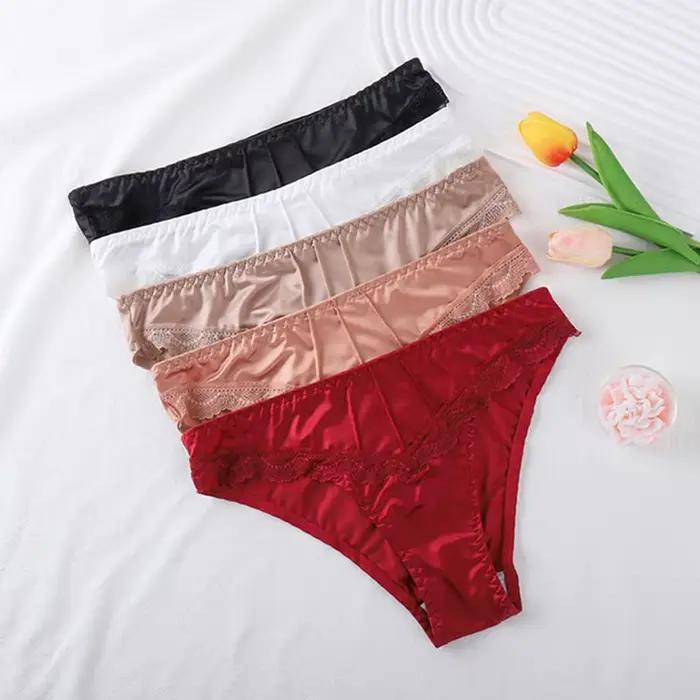 Culottes CINOON en satin élégantes avec bordure en dentelle, douces et respirantes, idéales pour toutes les occasions et saisons