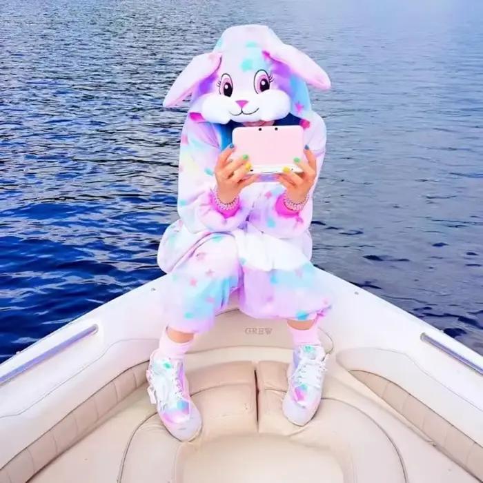 Pyjamas familiaux assortis en forme d'animaux, combinaisons lapin étoile arc-en-ciel avec chapeau, vêtements de nuit doux et confortables pour adultes et enfants filles