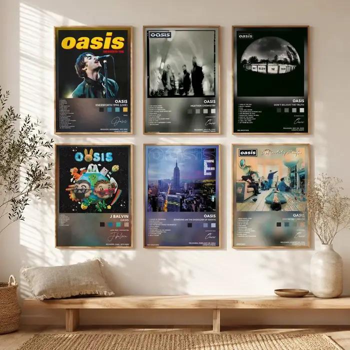 Affiche de groupe de Britpop O-Oasis, autocollant mural auto-adhésif HD imperméable et assorti à toutes les décorations, pour la maison et la chambre à coucher