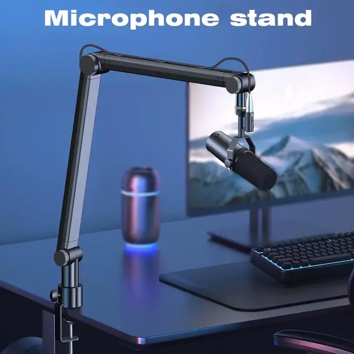Bras articulé - Réglable à 360° °   Microphone rotatif en alliage d'aluminium robuste, support de bureau, support de table pliable, bras de fixation stabilisés en forme de ciseaux