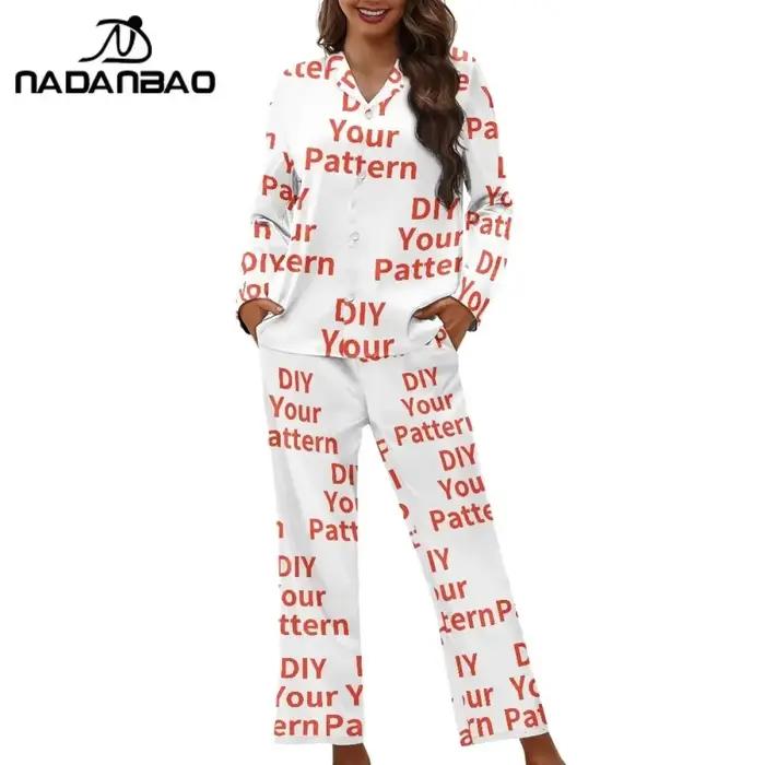 Ensemble de pyjamas à boutons personnalisés pour femmes