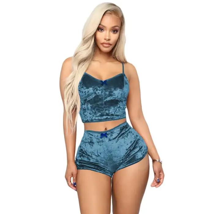 Ensemble de pyjamas en velours pour femmes