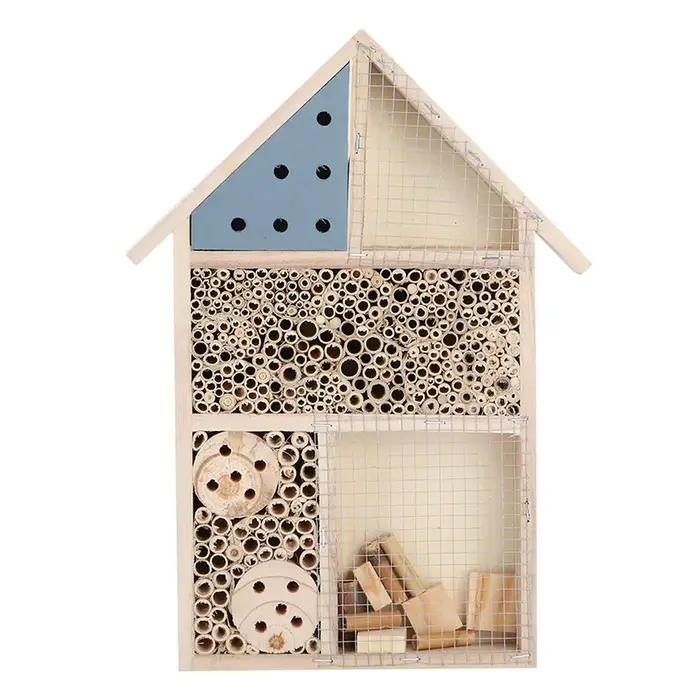 Maison d'insectes en bois, Installation facile, salle d'insectes d'abeilles en bois, abri d'hôtel, décoration de jardin, boîte de nids pour arbre à gazon
