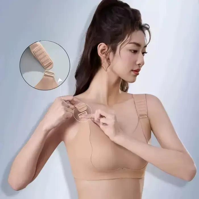 Soutien-gorge sans couture grande taille anti-affaissement avec bretelles réglables