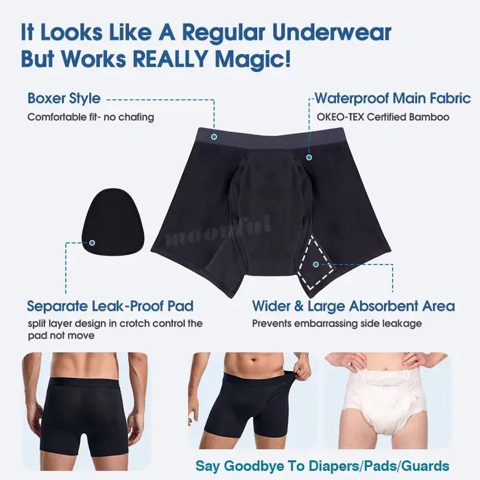 Boxer fuite urinaire homme réutilisable