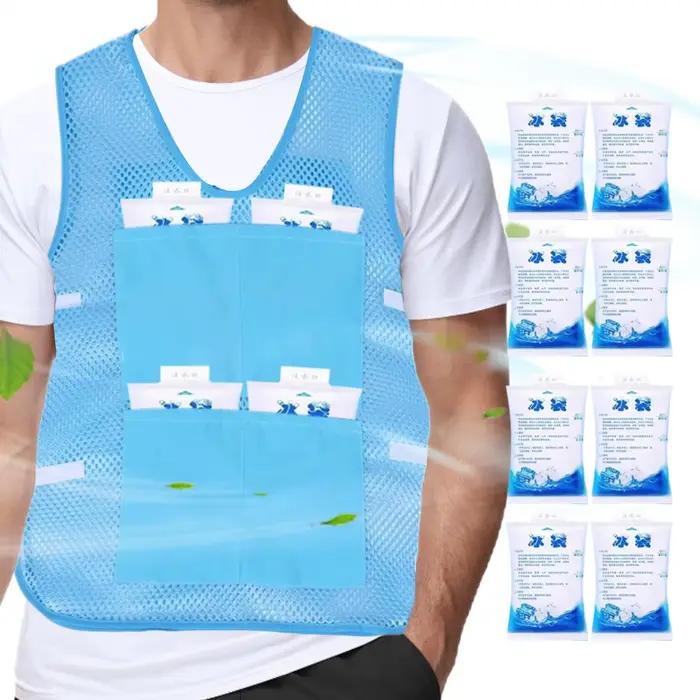 Gilet rafraîchissant avec 8 blocs de glace, veste de protection contre la chaleur pour le travail en extérieur, les voyages et l'été