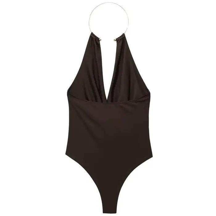 HXAO marron licou body femmes été
