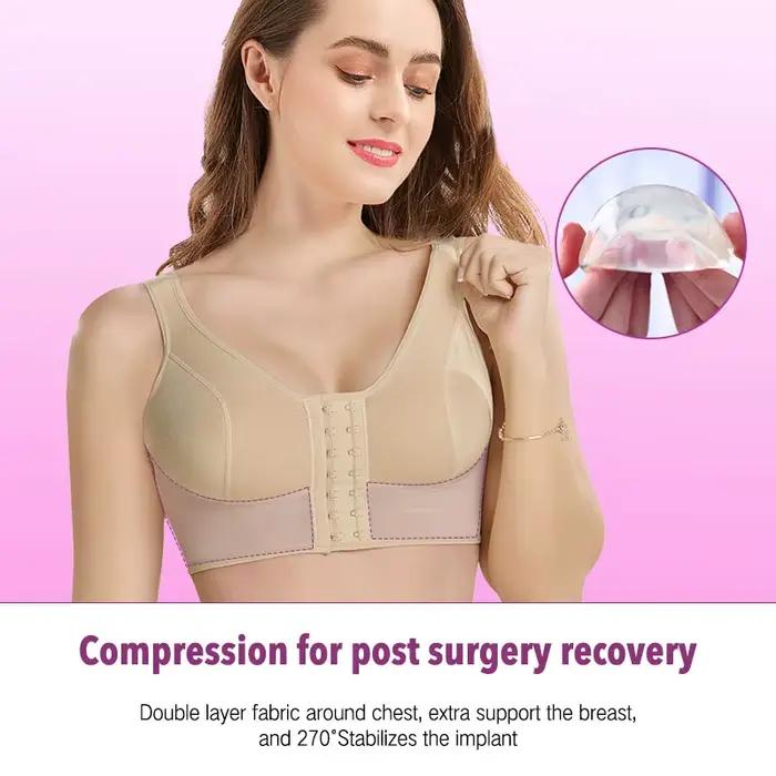 Soutien-gorge en nylon et élasthanne pour récupération post-opératoire vêtement en Y avec crochets réglables hauts sans fil pour femmes occasions de convalescence