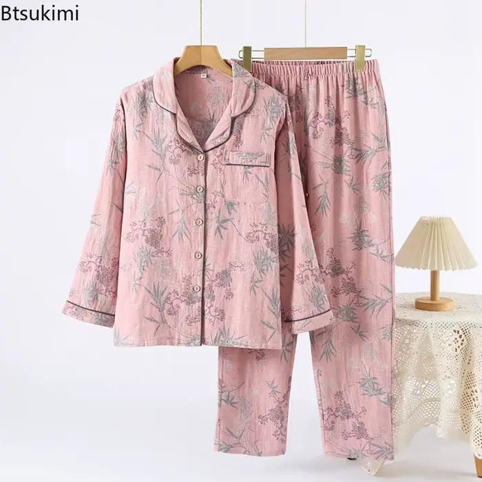 Pyjama rétro à manches longues pour femmes