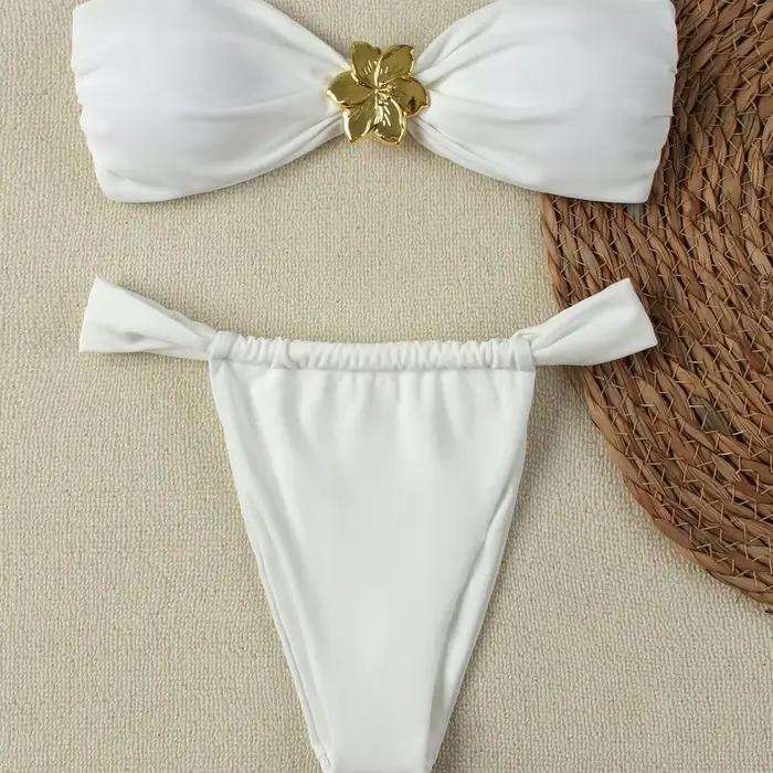 Ensemble bikini bandeau push-up sexy 2026 maillot de bain brésilien string pour femme occasions estivales plage vacances