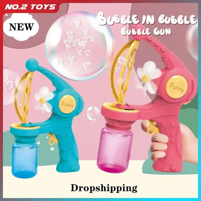 Pistolet à bulles automatique à grandes bulles, avec jouets liquides, Machine à savon, jouet de jeu de fête en plein air pour enfants, cadeaux Surprise d'anniversaire