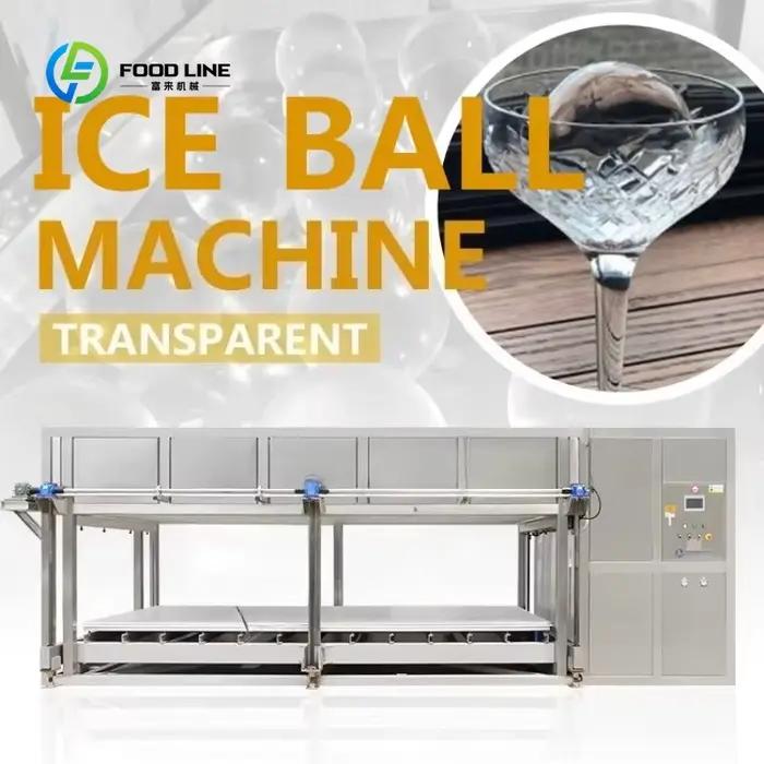 Machine à glace transparente à refroidissement direct personnalisée, produisant 1 tonne par jour, 25 kg de blocs de glace pure transparente coupés en sphères
