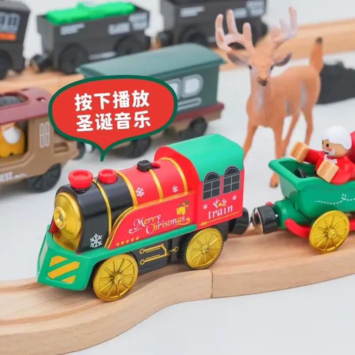 Ensemble de Train électrique en alliage connectable, petit Train électrique Compatible avec Thomas Brio, jouets de traque en bois, jouet pour enfants
