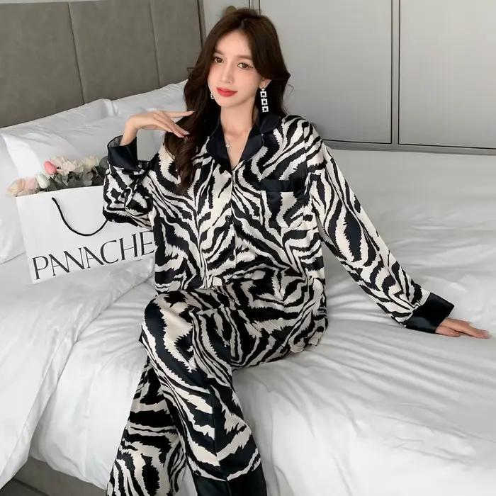 Ensembles de pyjama en faux satin pour femmes