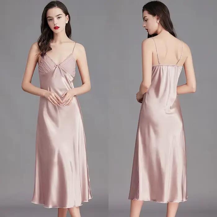 Chemises de nuit pour femmes longues sans manches robes