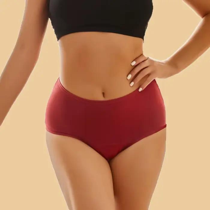 Grande taille culotte menstruelle anti-fuite slips femmes solide coton