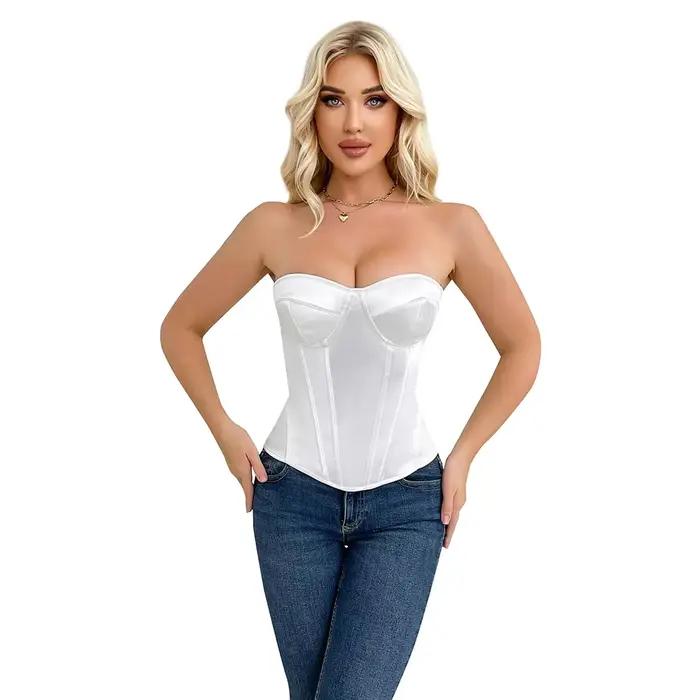 Corset Noir Victorien Femme Bustier Modèle Corps Sans Manches Gothique Modélisant Polyéthylène Elasthanne Occasions Spéciales