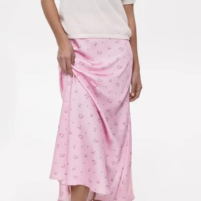 Jupe moulante en Satin imprimé Floral pour femmes, élégante, Y2K, taille haute, Slim, longue, sirène, pour le travail, le bureau, queue de poisson