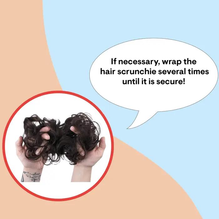 Chignon synthétique bouclé gris foncé volumineux pour coiffure de mariée, style désordonné