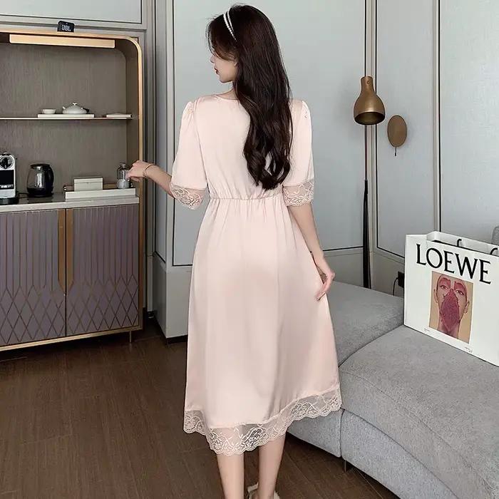 Chemise de nuit Sexy à manches courtes pour femmes