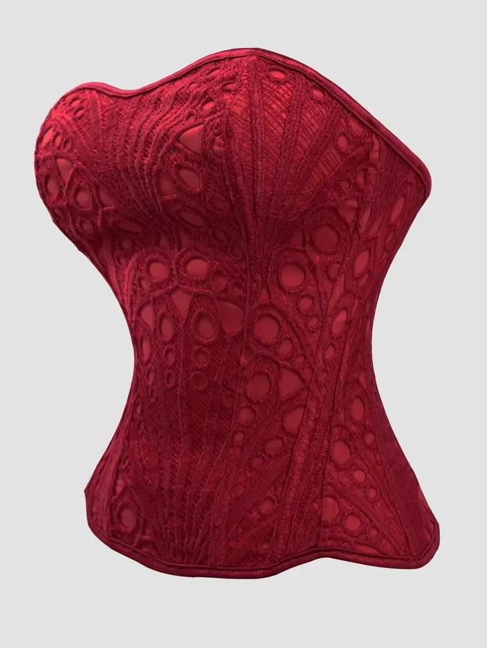 Corset rouge bordeaux pour femme