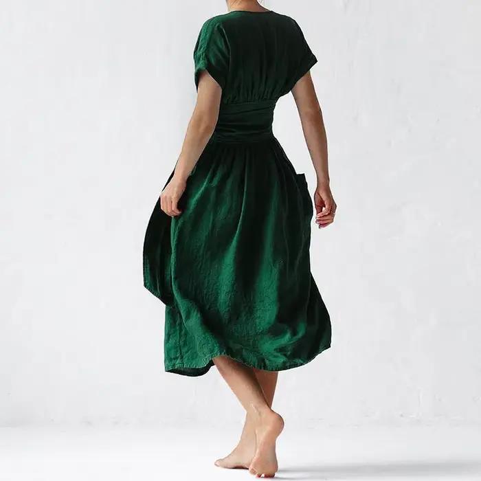 NHKDS.co.jp-Robe de nuit en coton et lin pour femmes