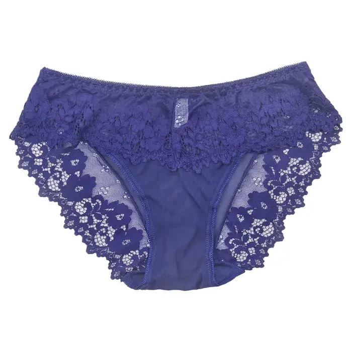 Culotte en dentelle pour femmes, lingerie sexy, sous-vêtements féminins, grande taille, maille transparente respirante, été