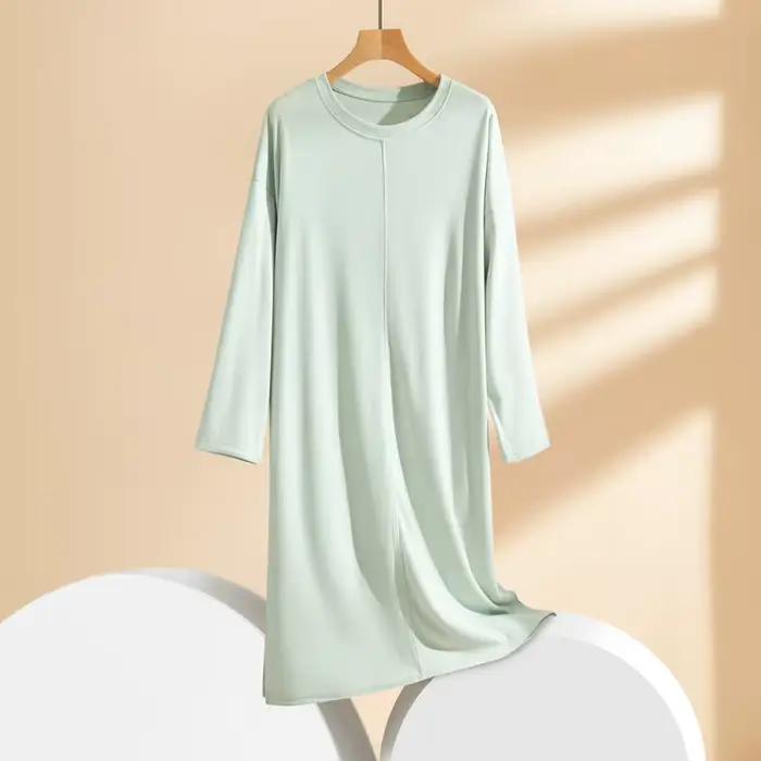 3/4 manches épais chaud maison chemises de nuit femmes automne et hiver chemise