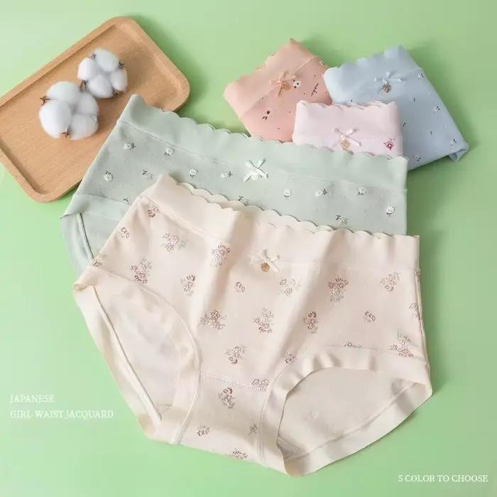 Coton femmes culottes imprimé mignon japonais filles slips Sexy Lingerie taille moyenne respirant sous-vêtements sans couture caleçons culotte