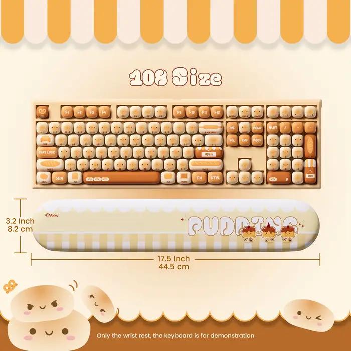 Akko Pudding Buns clavier repose-poignet ergonomique mousse souple Lycra + PU facile à frapper soulagement de la douleur anti-dérapant pour bureau maison Gamer