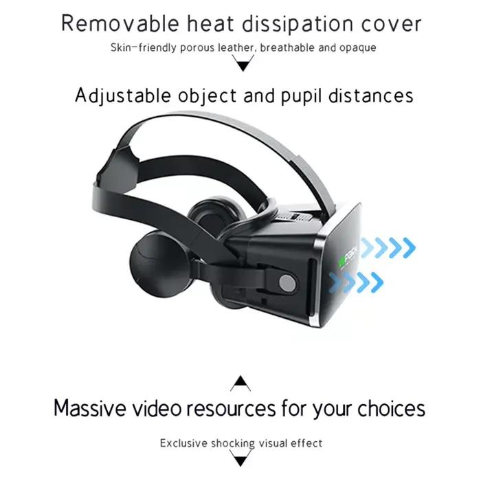 Lunettes de réalité virtuelle VR casque 3D appareils Bluetooth casque de téléphone intelligent lunettes lentilles Smartphone Viar casque cellulaire Mobile