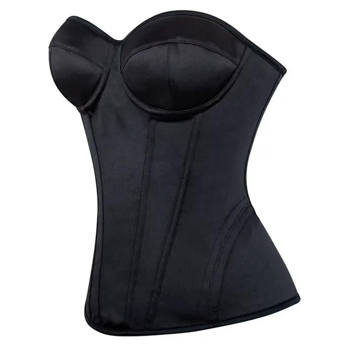 Corset Noir Victorien Femme Bustier Modèle Corps Sans Manches Gothique Modélisant Polyéthylène Elasthanne Occasions Spéciales