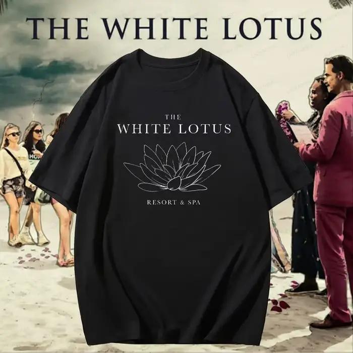 ‌ T-Shirt à col rond 100% coton avec Slogan drôle de la saison du Lotus blanc, avec motifs de émission de télévision rétro, chemises pour hommes et femmes
