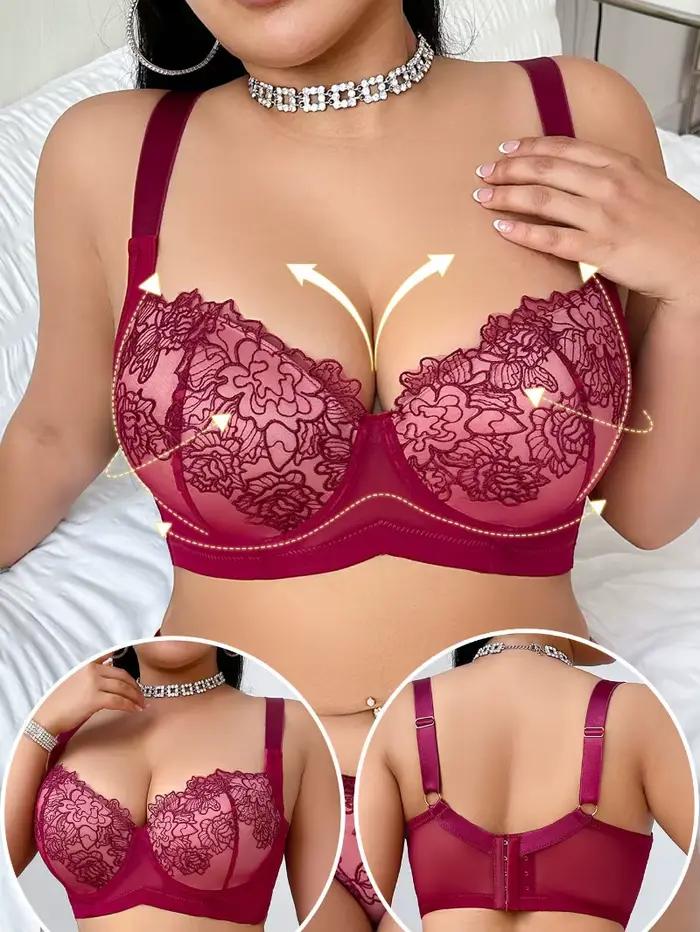 Soutien-gorge à larges bretelles avec bonnets rembourrés non amovibles et armatures en acier pour poitrine généreuse