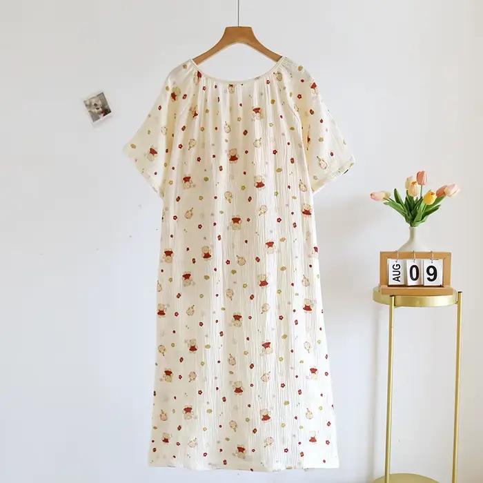 Chemise de nuit en tissu de coton avec coussinet de poitrine