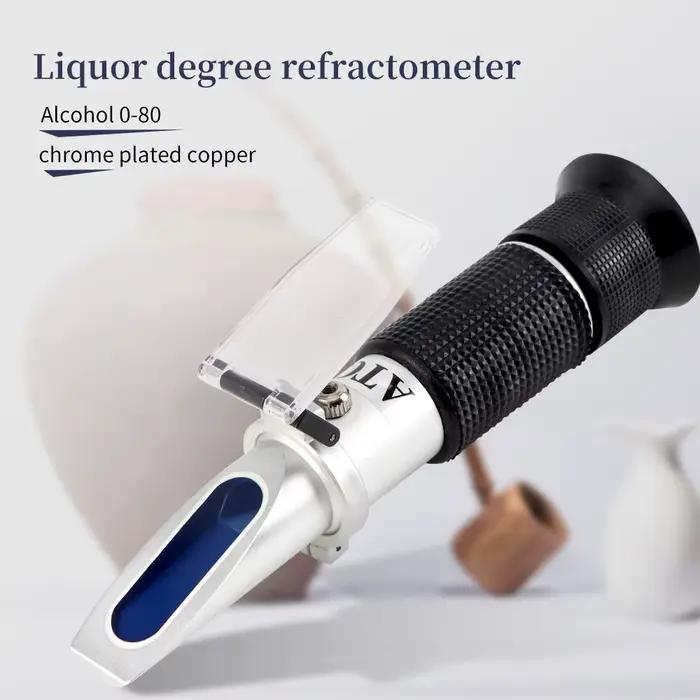 Réfractomètre d'alcool portatif 0-80% ATC, testeur d'esprit, détecteur d'alcoolomètre, moniteur, testeur de teneur en vin d'alcool, 40% de réduction