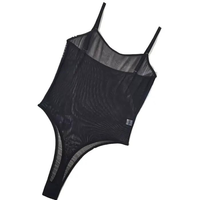 Body en dentelle transparente en maille